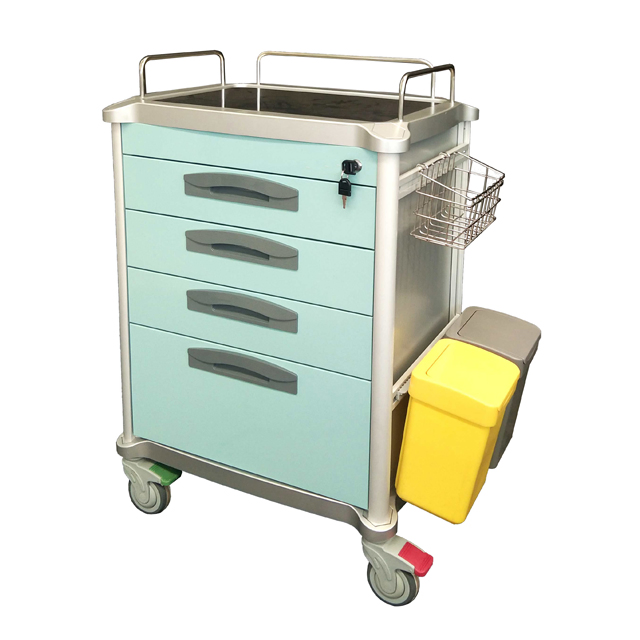 Hospital Medication Dispensing Cart with 4 Drawers for Hospitals