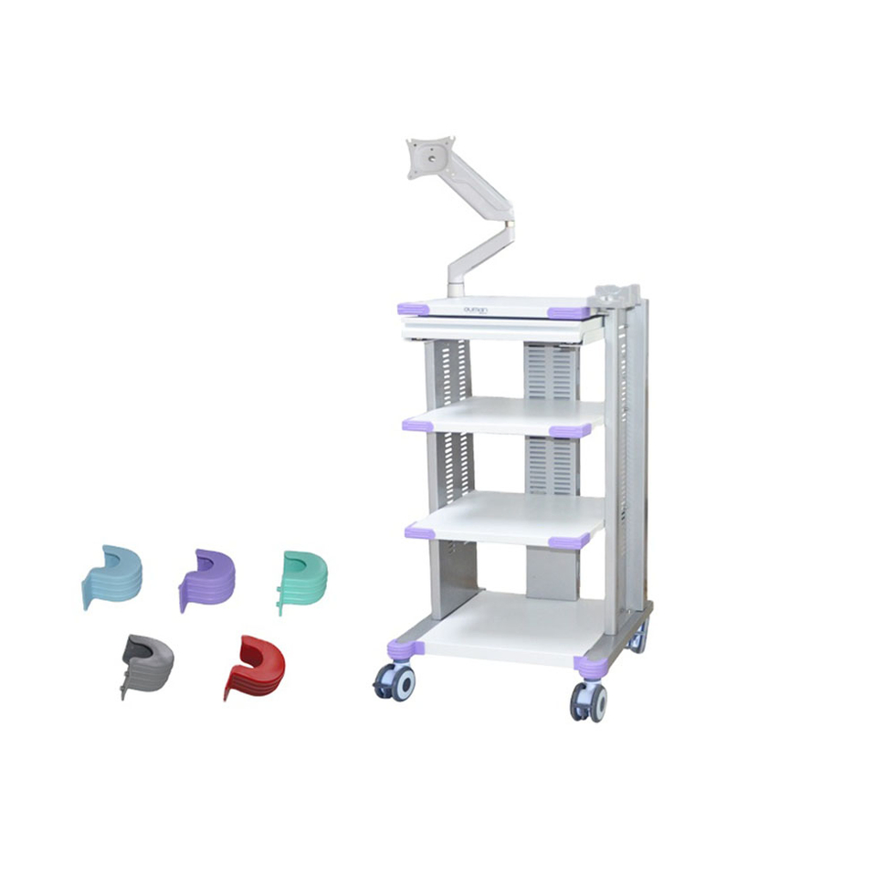 Mobile Metal Multilayer High Capacity Medical Endoscopy Trolley
