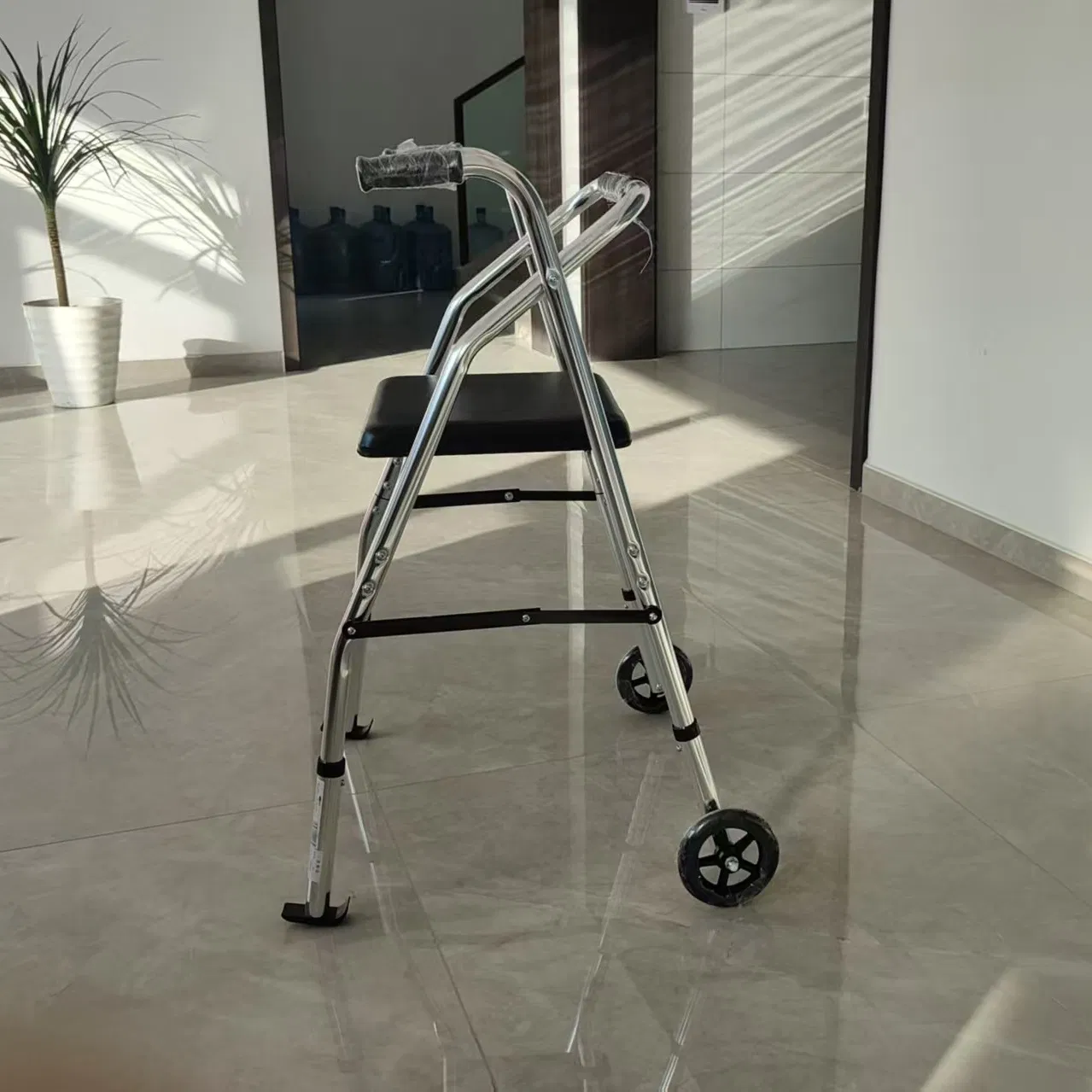 Steel Folding Walking Rollator with Seat Walking Frame