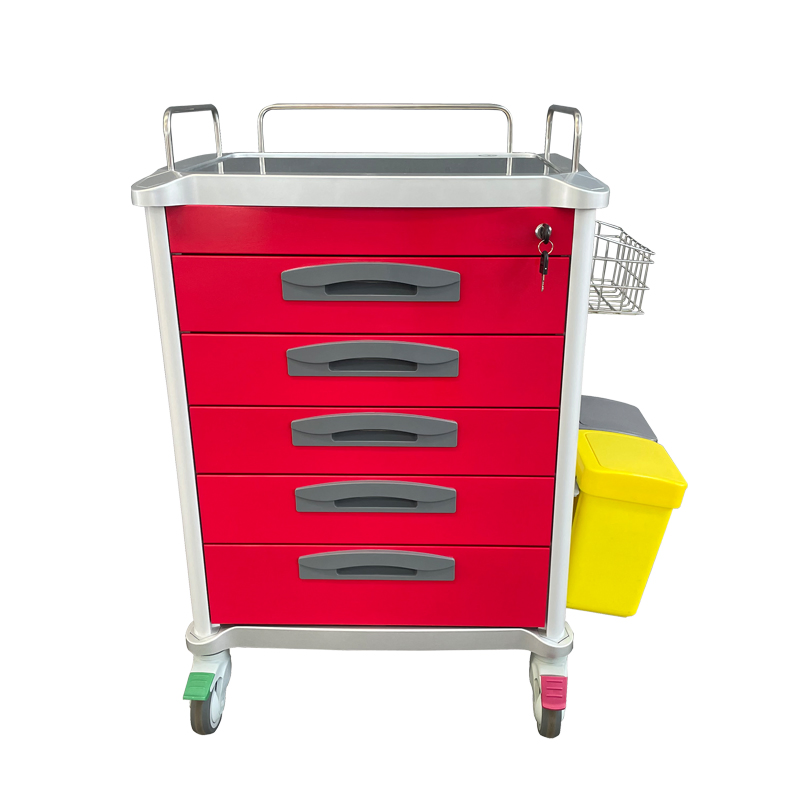 Hospital Emergency Medicine Medical Crash Cart with Drawers for Patient Use