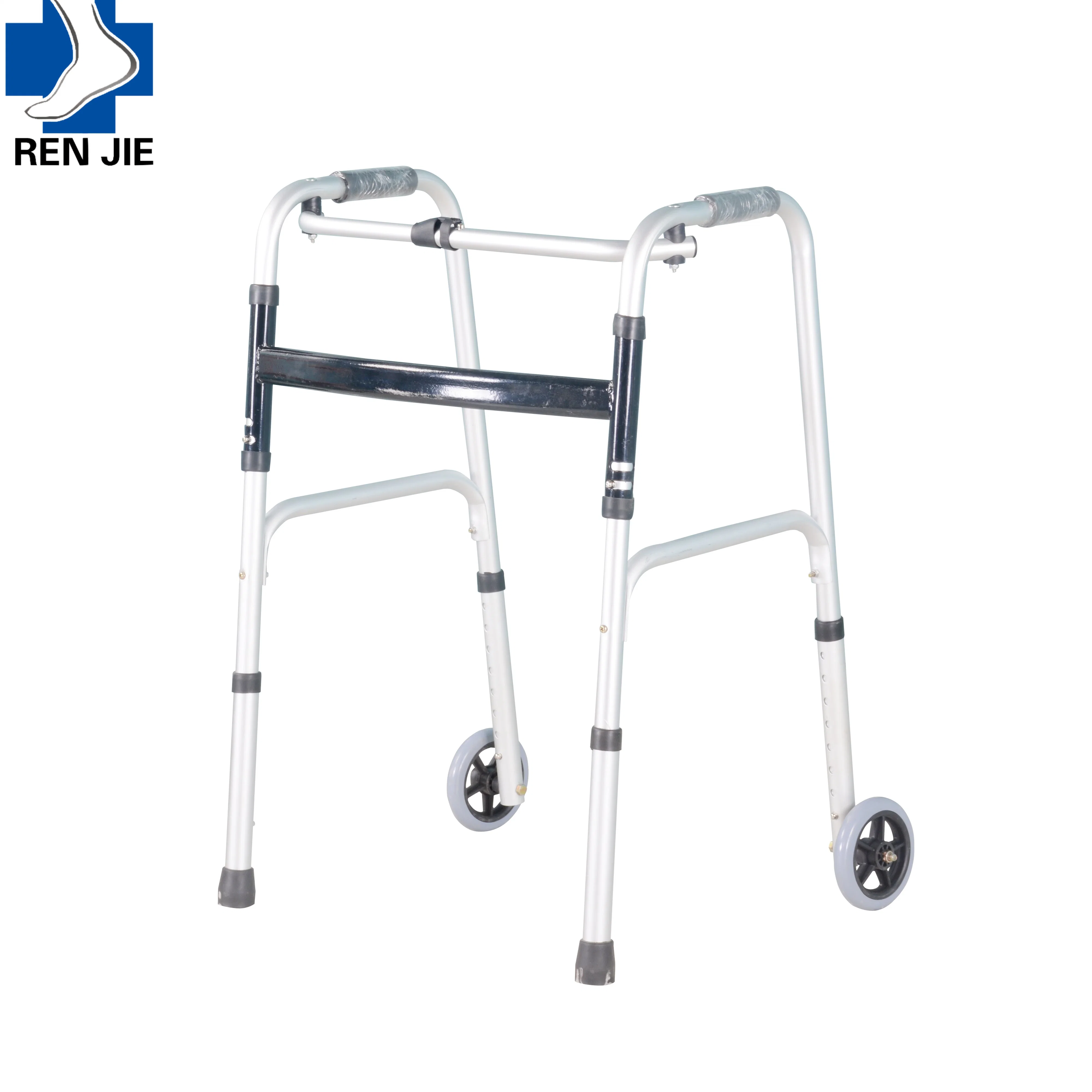 Good Quality Outdoor Lightweight Aluminium Adults Elderly Walking Aids Frame Folding Upright Walker Rollator with Seat