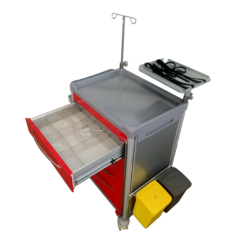 Portable Medical Storage Trolley for Emergency Crash Cart Medication