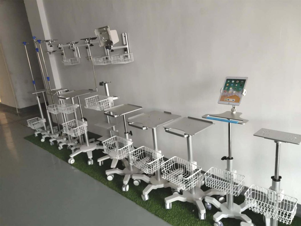 Hospital Medical Instrument Laptop ECG Ventilator Ultrasound Endoscopic Transfer Gastrointestinal Patient Monitor Stand Cart