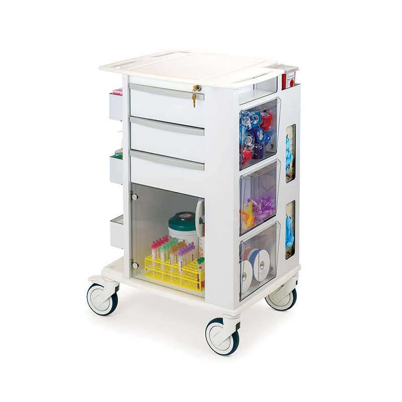 High Quality Custom Clinic Furniture Medication Dispensing Locker Hospital Mobile Ward Service Trolley Medline Phlebotomy Carts