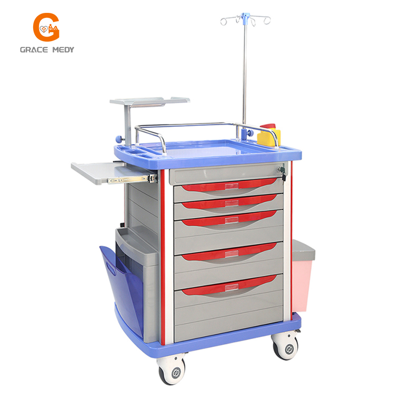 Factory Directly Sales Medical Emergency Crash Anaesthesia Trolley Cart