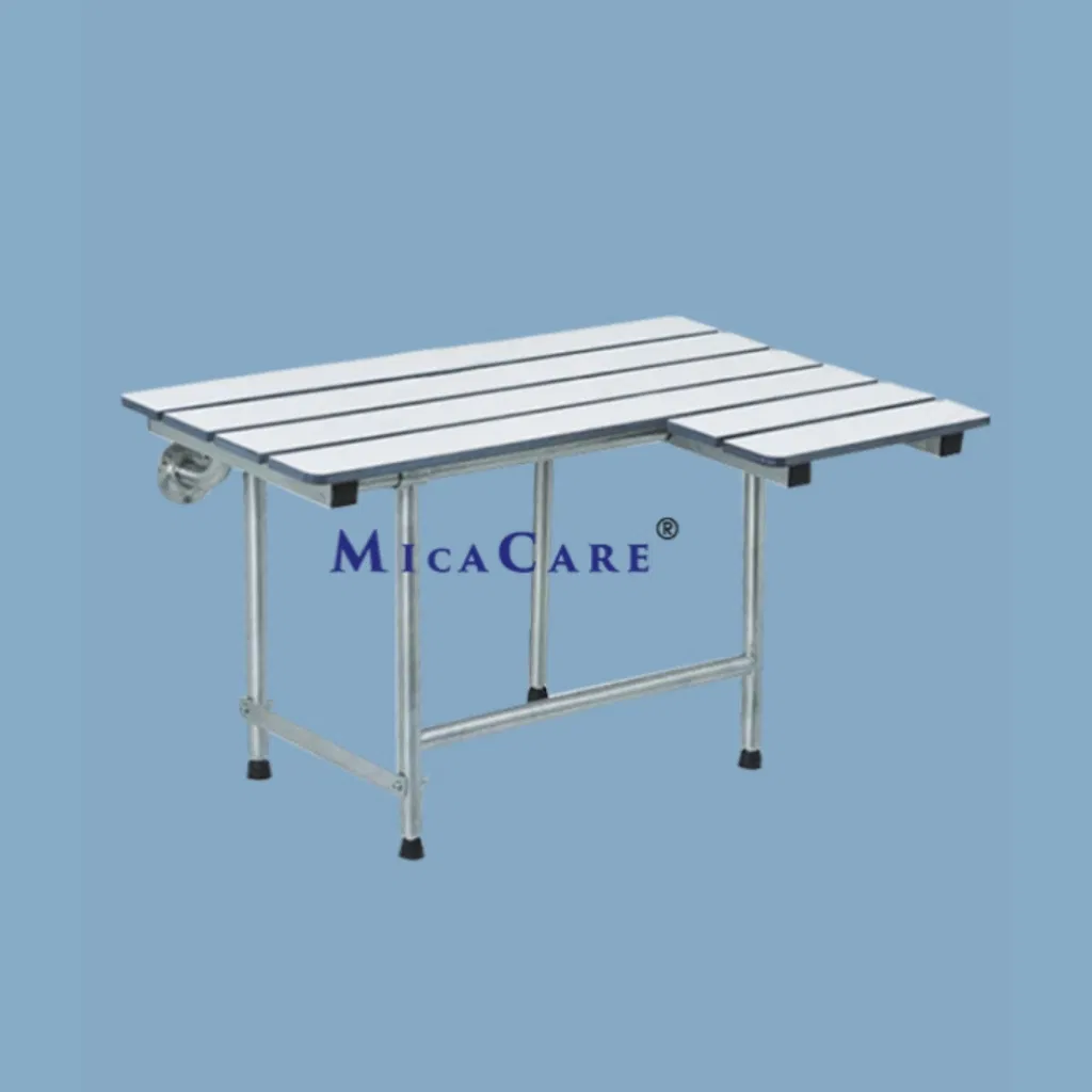 Bariatric Heavy Duty Shower Table with Legs and Wall Mounted Base