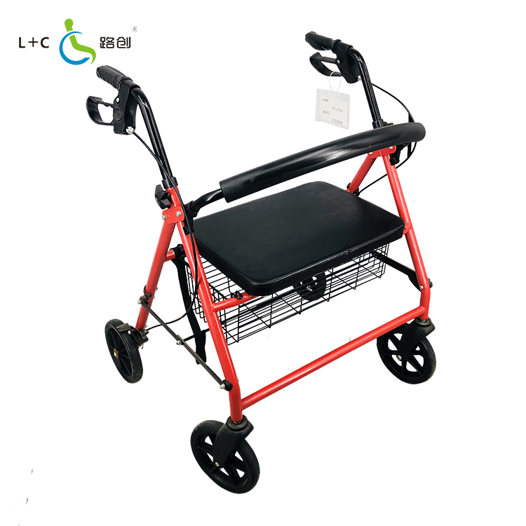 Foldable Adult Walker with Seat Labor Saving Rollator with Basket