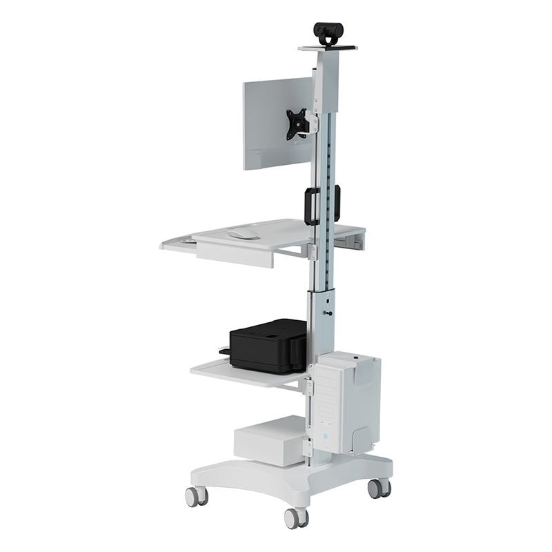 Medical Workstation Adjustable Hospital Mobile Computer Cart Telemedicine Terminals for Hospital Home Office School