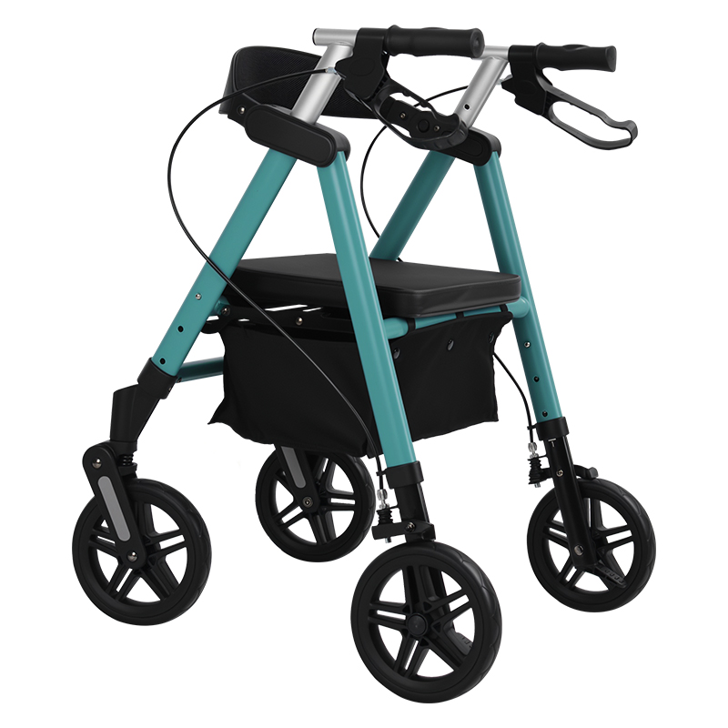 Dl-7077D Walker Rollator with Seat for Elderly Disabled Foldable Walking Aid Factory Direct Sale