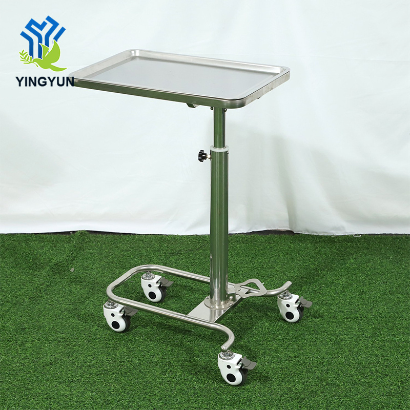 Adjustable Stainless Steel Hospital Medicine Emergency Trolley Crash Cart