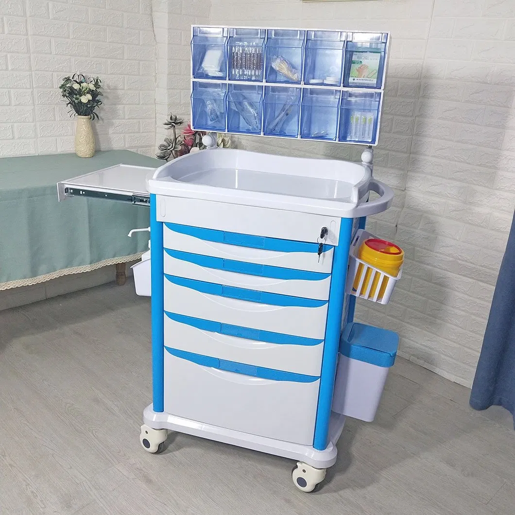 Factory Direct Selling Price Emergency ABS Hospital Trolley Medical Crash Cart