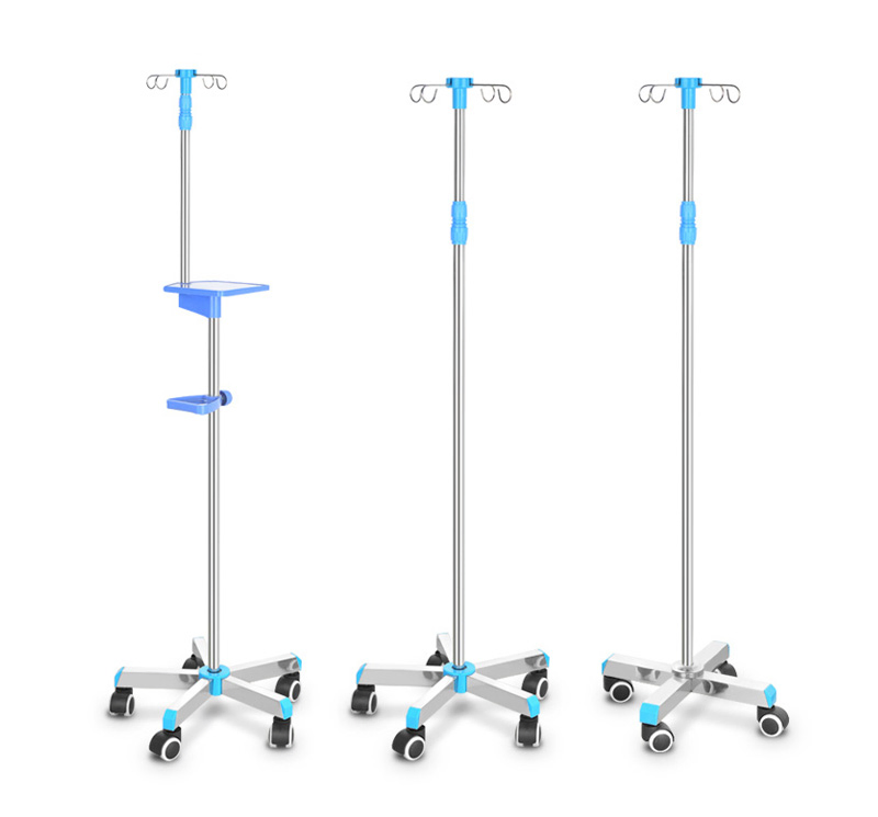 Medical Mobile IV Drip Stand Hospital IV Pole Infusion Drip Stand