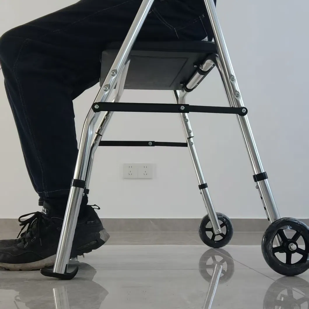 Steel Folding Walking Rollator with Seat Walking Frame