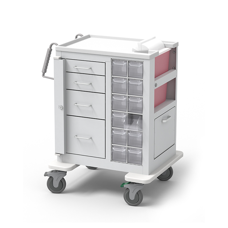 High Quality Custom Clinic Furniture Medication Dispensing Locker Hospital Mobile Ward Service Trolley Medline Phlebotomy Carts