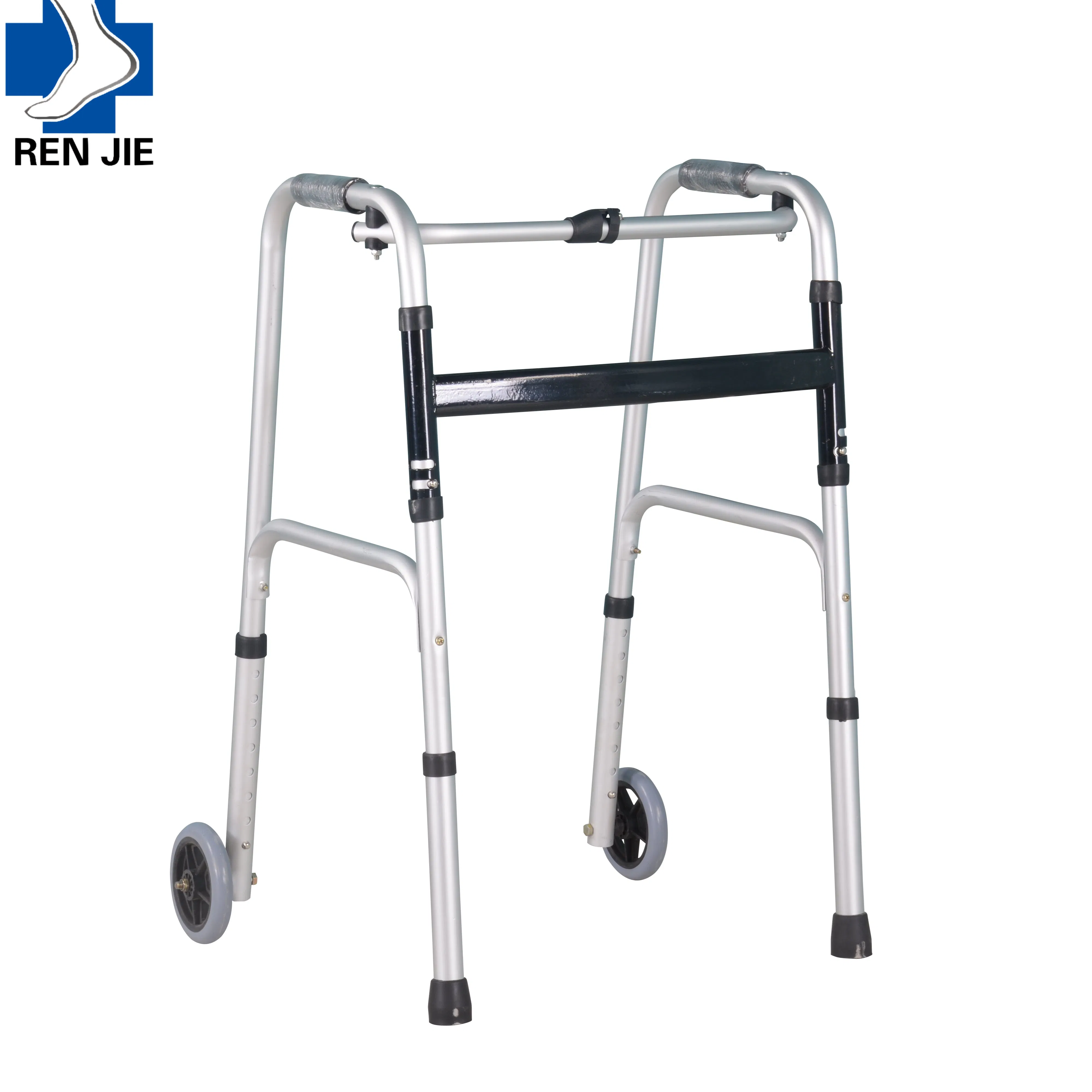 Good Quality Outdoor Lightweight Aluminium Adults Elderly Walking Aids Frame Folding Upright Walker Rollator with Seat