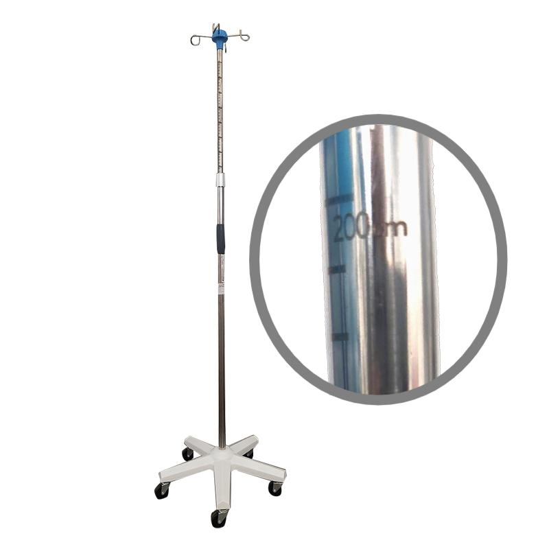Medical Equipment Mobile Clinical IV Pole Hospital Infusion Stand with Wheels Adjustable