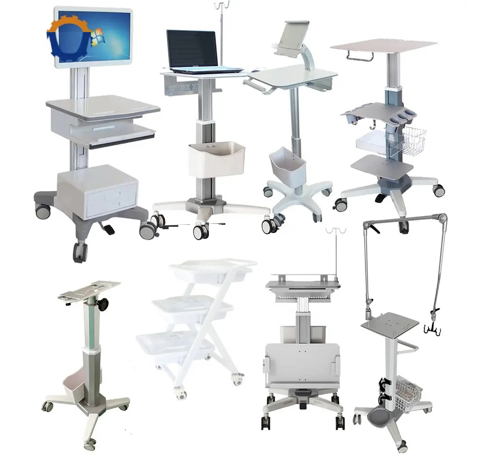 Hospital Medical Instrument Laptop ECG Ventilator Ultrasound Endoscopic Transfer Gastrointestinal Patient Monitor Stand Cart