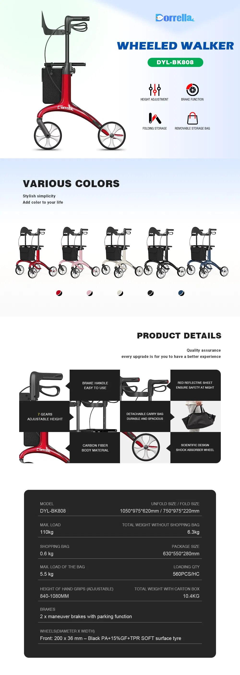 Rollator Walker Mobility Aid