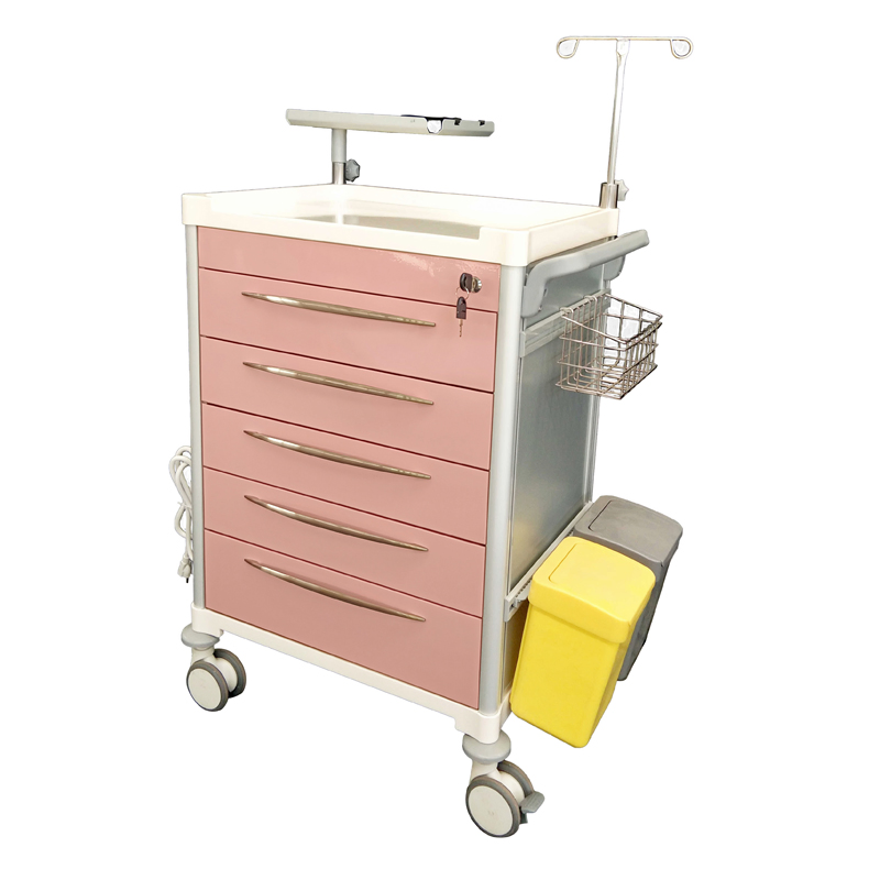 ABS Medium Capacity Hospital Medication Trolley Medical Drug Carts