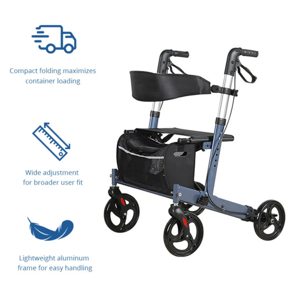 Anti Fall Foldable All-Terrain Wheel Rollator for Home Essentials