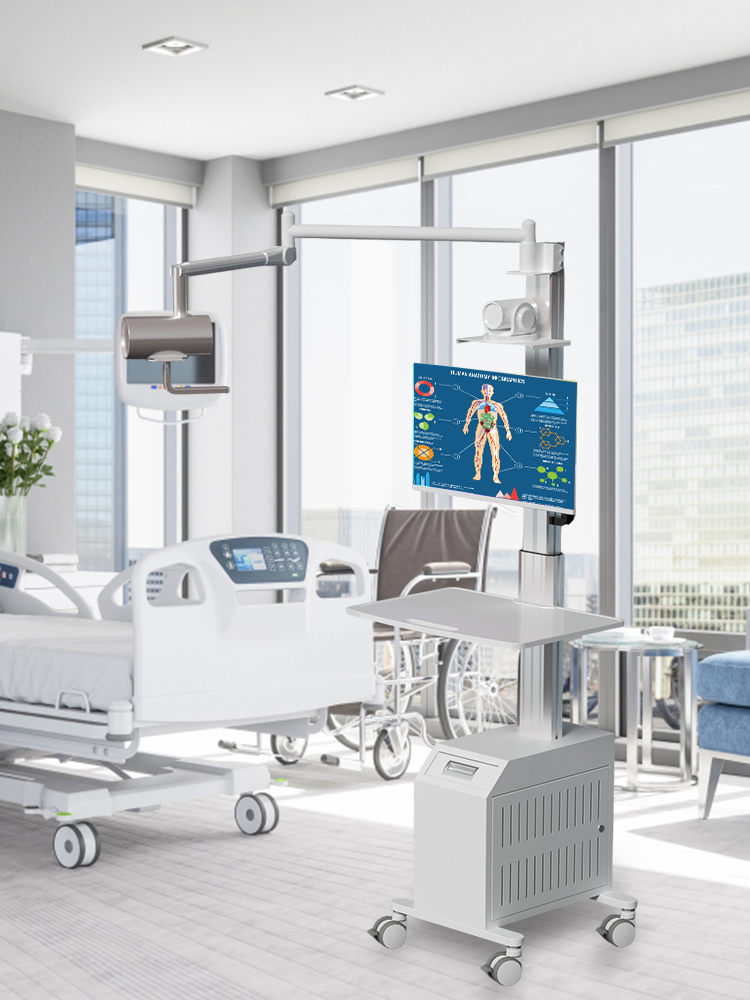 Customizable Telemedicine Medical Cart with Adjustable Arm for Hospitals