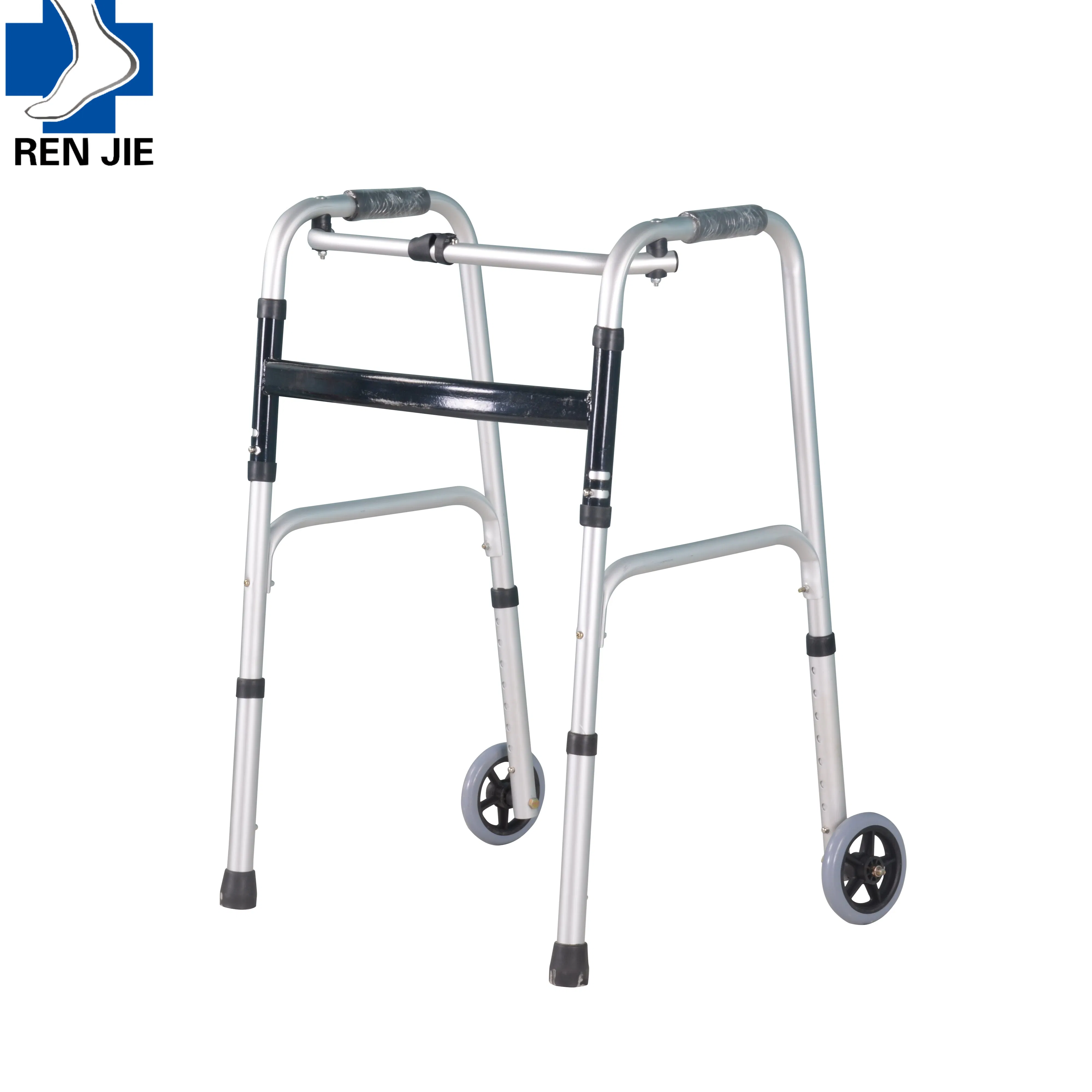 Good Quality Outdoor Lightweight Aluminium Adults Elderly Walking Aids Frame Folding Upright Walker Rollator with Seat
