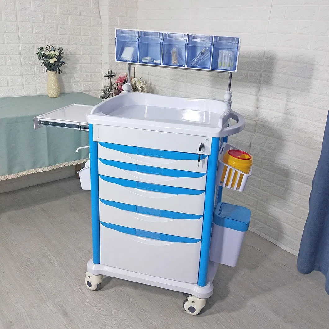 Factory Direct Selling Price Emergency ABS Hospital Trolley Medical Crash Cart