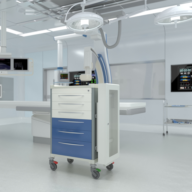 Removable Medical Trolley Clinic Endoscopy Procedures Instrument Hospital Cart