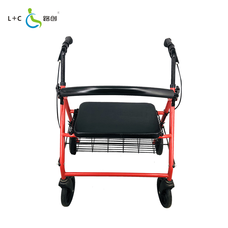 Foldable Adult Walker with Seat Labor Saving Rollator with Basket