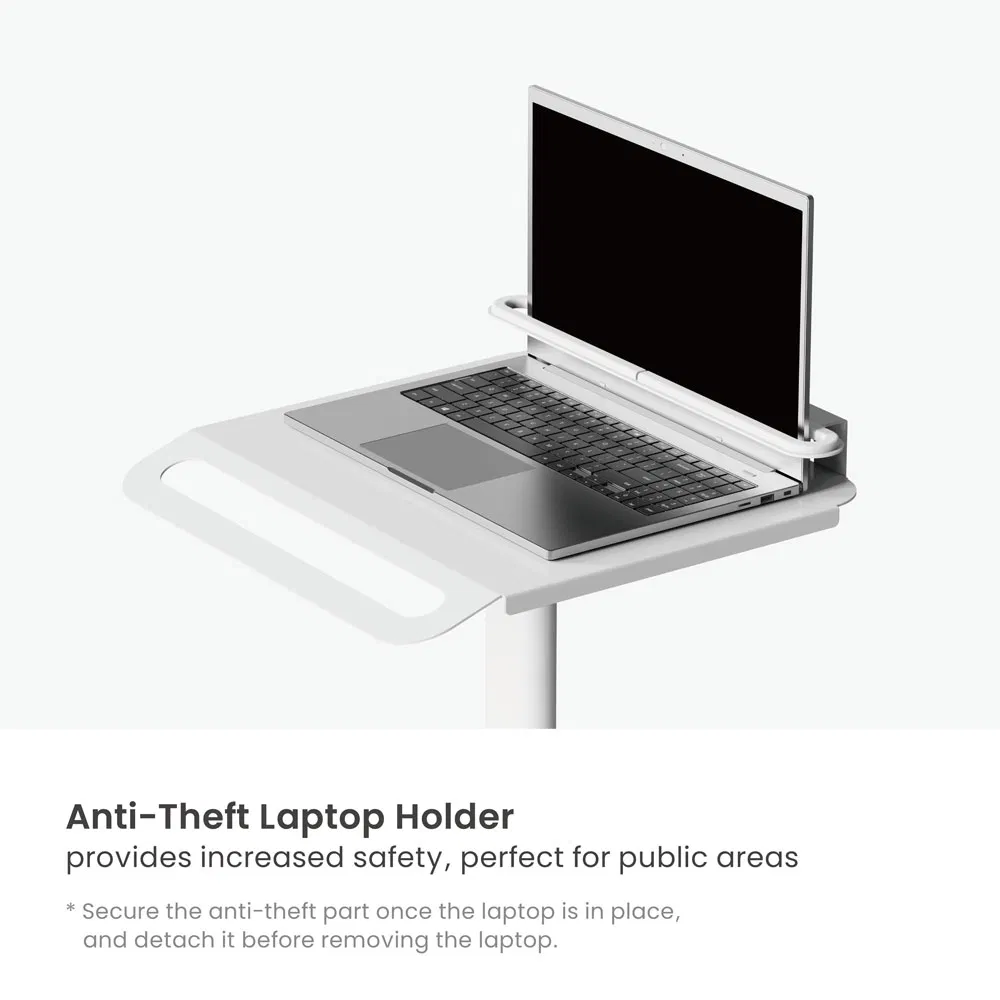 Economy Modular Medical Cart Mobile Height Adjustable Rolling Heavy Hospital Telemedicine Trolley With Anti-Theft Laptop Holder