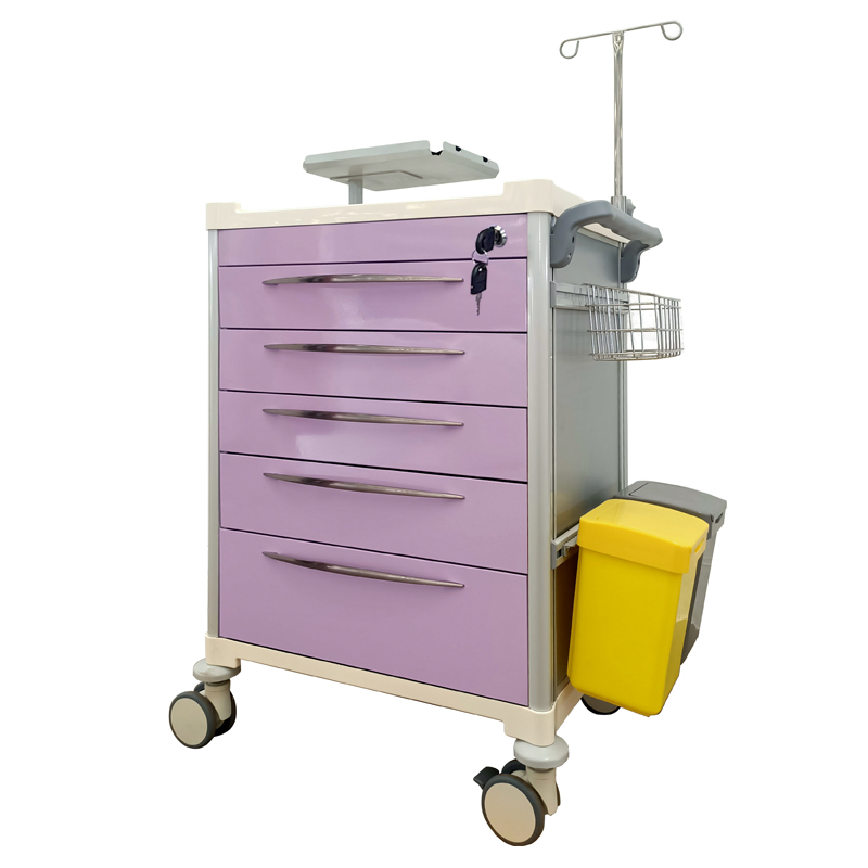 ABS Medium Capacity Hospital Medication Trolley Medical Drug Carts