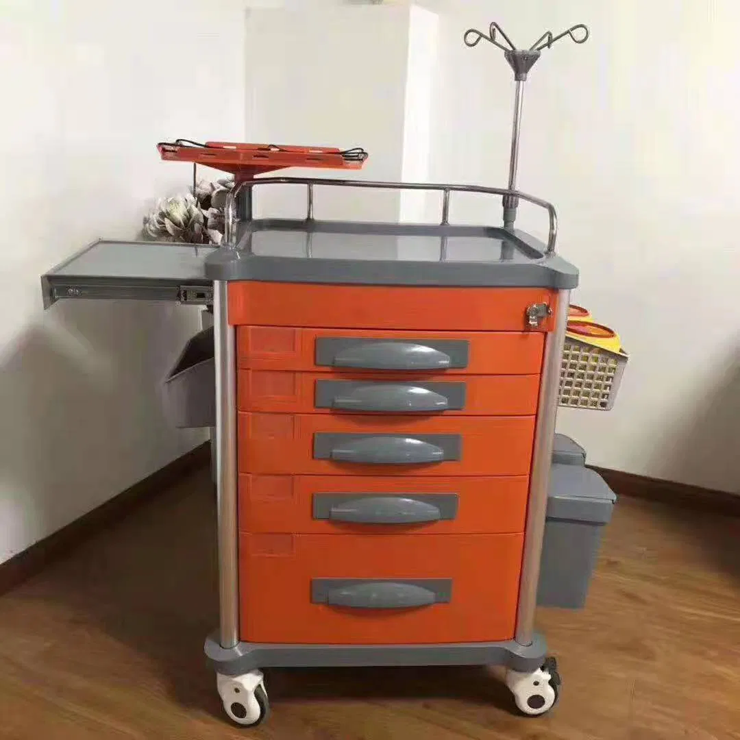 ABS Medical Hospital Furniture Equipment Emergency Ambulance Nursing Moving Treatment Hospital Trolley Crash Cart (UL-22MD63)