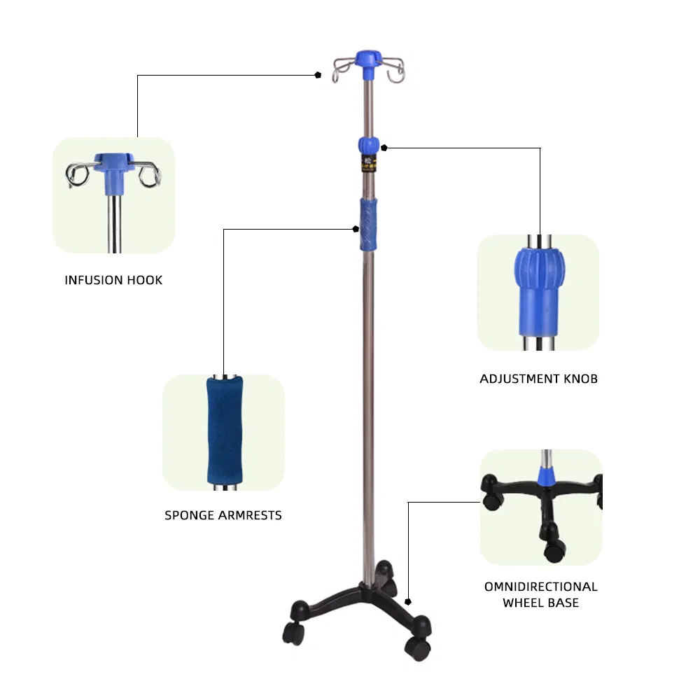 Factory Price Infusion Stand Top Wire Style Manufacturer Wholesale Floor Mobile Infusion Stand, Bottle Holder Infusion Rod