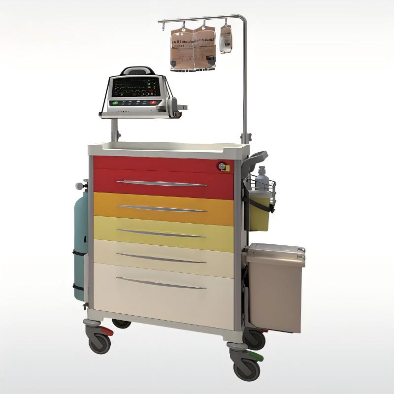 ABS Medium Capacity Hospital Medication Trolley Medical Drug Carts