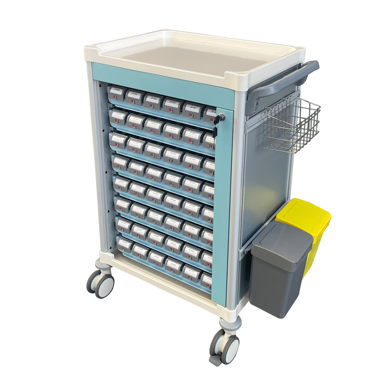 Medication Hospital Dispensing Boxes Cart Medical Trolley with Drawer