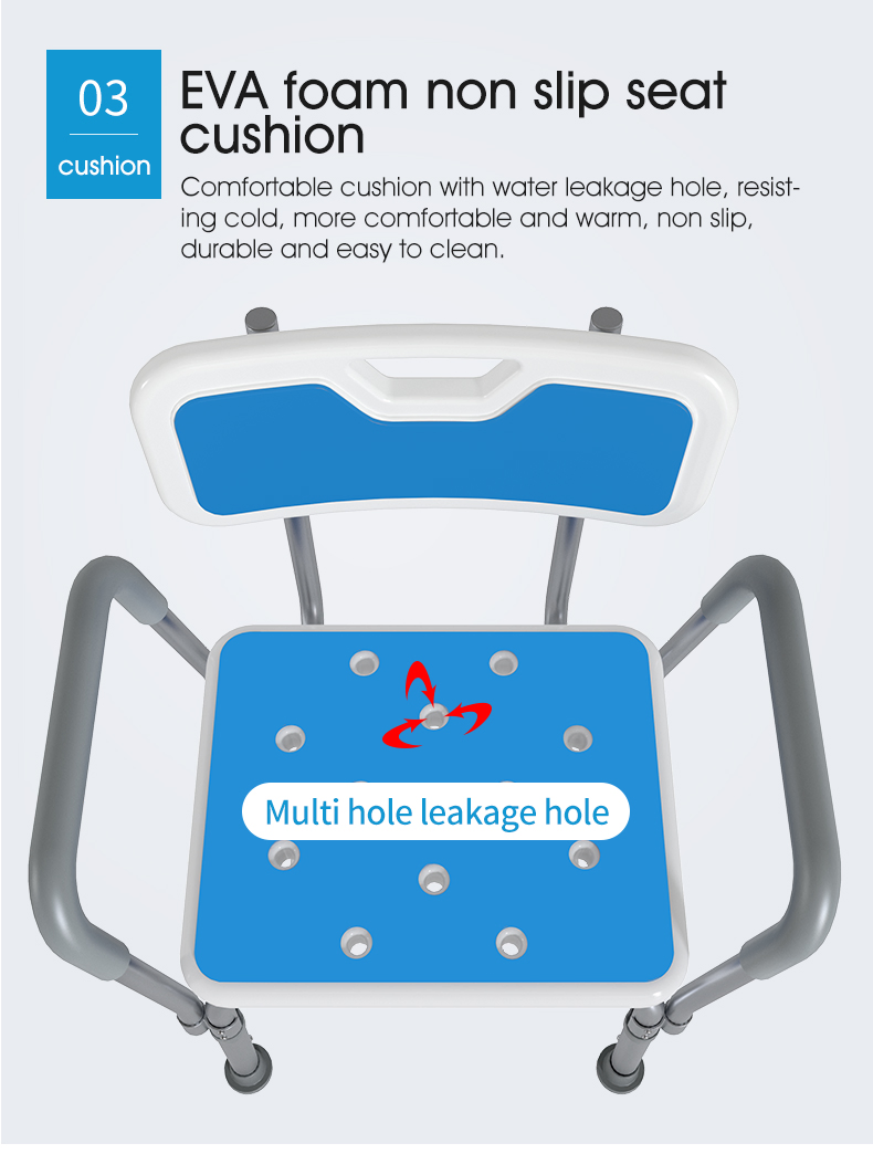 Sturdy Adjustable Shower Bench Chair for Bariatric Support