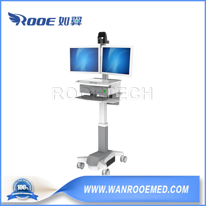 Bwt-006 Height Adjustable 78-103cm Pneumatic Lifting Telemedicine System Trolley Workstation