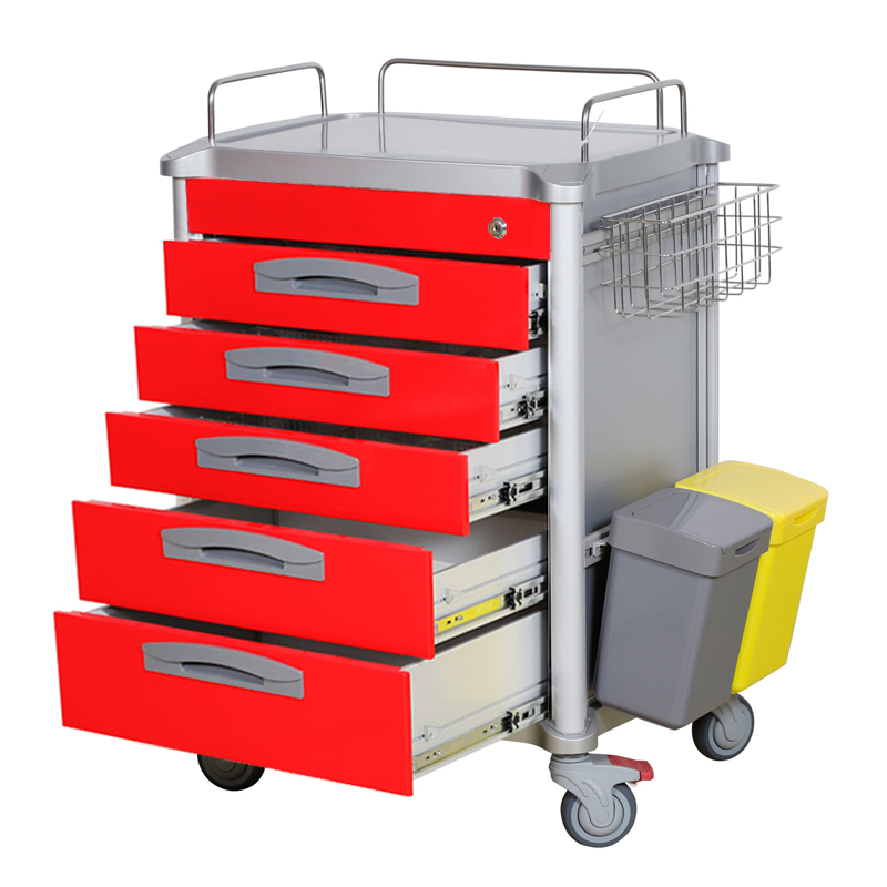 Hospital Emergency Medicine Medical Crash Cart with Drawers for Patient Use