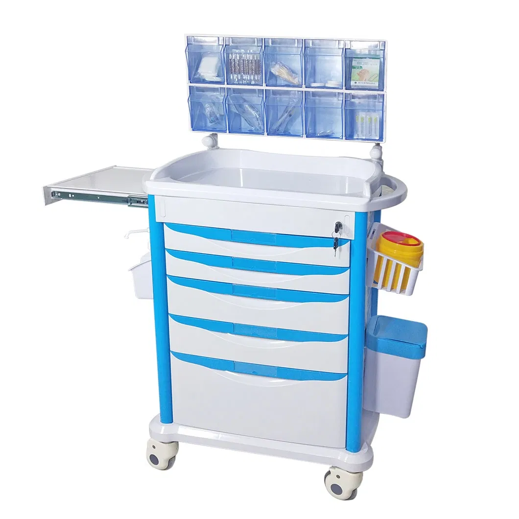 Factory Direct Selling Price Emergency ABS Hospital Trolley Medical Crash Cart