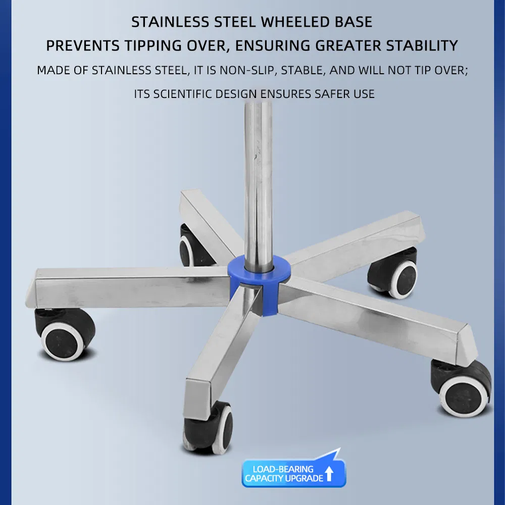Factory Direct Supply Thickened Height Adjustable Infusion Stand Stainless Steel Mobile IV Drip Stand Infusion Pole