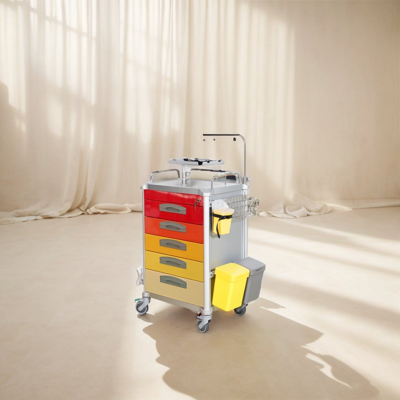 Emergency Medical Crash Cart with Drawers