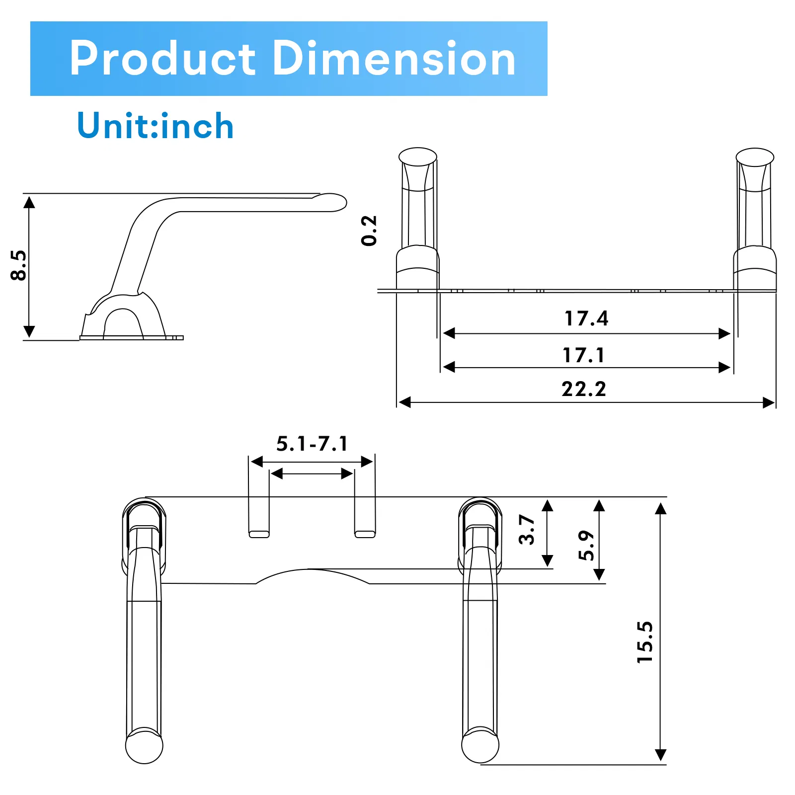 Heinsy Medical Toilet Handrail Railing Helper for Elderly, Handicap, Disabled, Seniors - Bariatric Assist Handrail Grab Bar