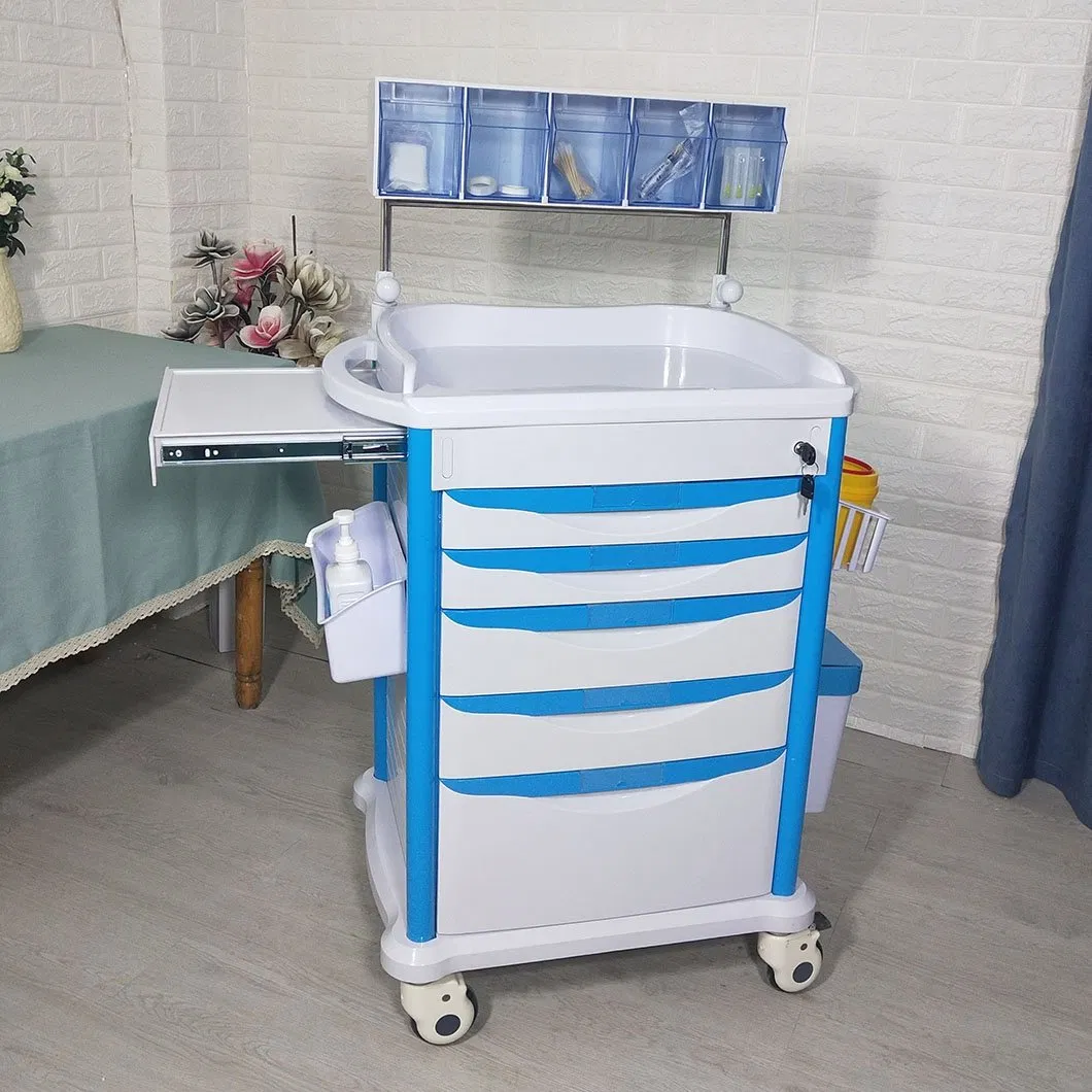 Factory Direct Selling Price Emergency ABS Hospital Trolley Medical Crash Cart