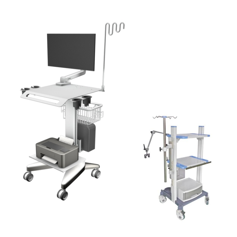 Multifunction Mobile Medical Computer Cart Trolley for Operating Room Anesthesia and Endoscopy Device Support