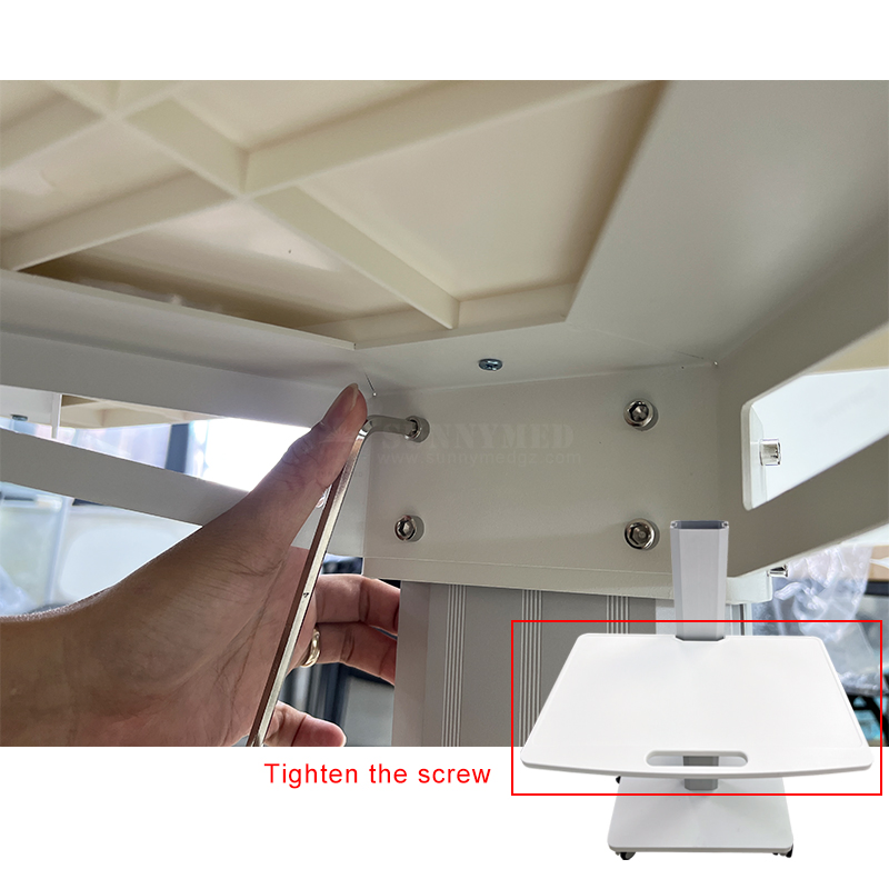 Sy-Poc-2t Hospital Tablet Cart Height-Adjustable Medical Work Station Trolley