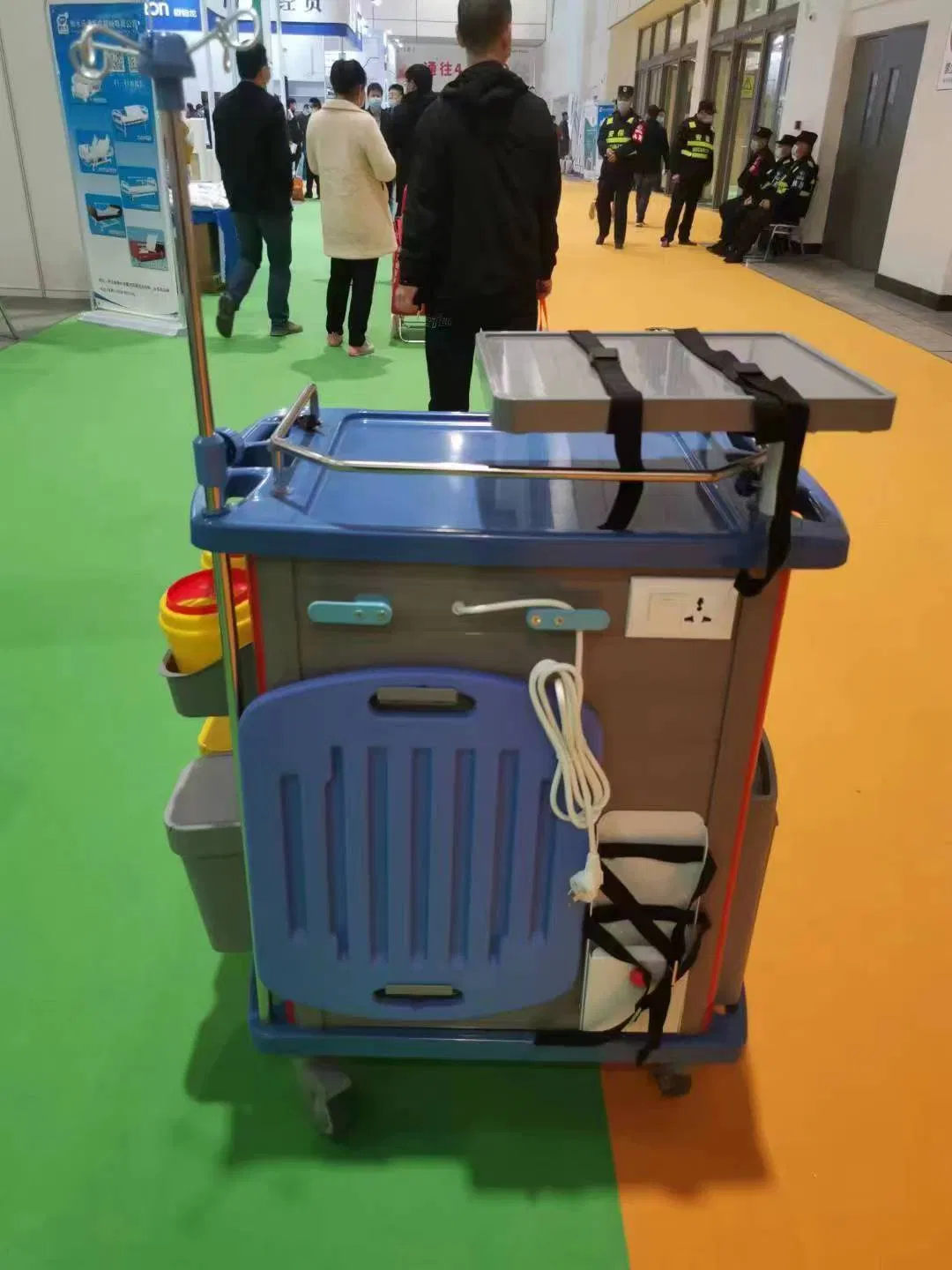 Cheaper Hospital ABS Plastic Mobile Emergency Trolley Medical Resuscitation Crash Cart