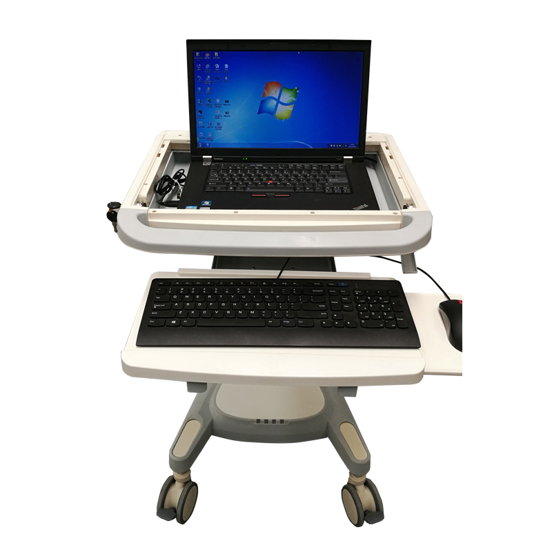 Adjustable Dental Nursing Telemedicine Computer Laptop Tablet Trolley Hospital Cart