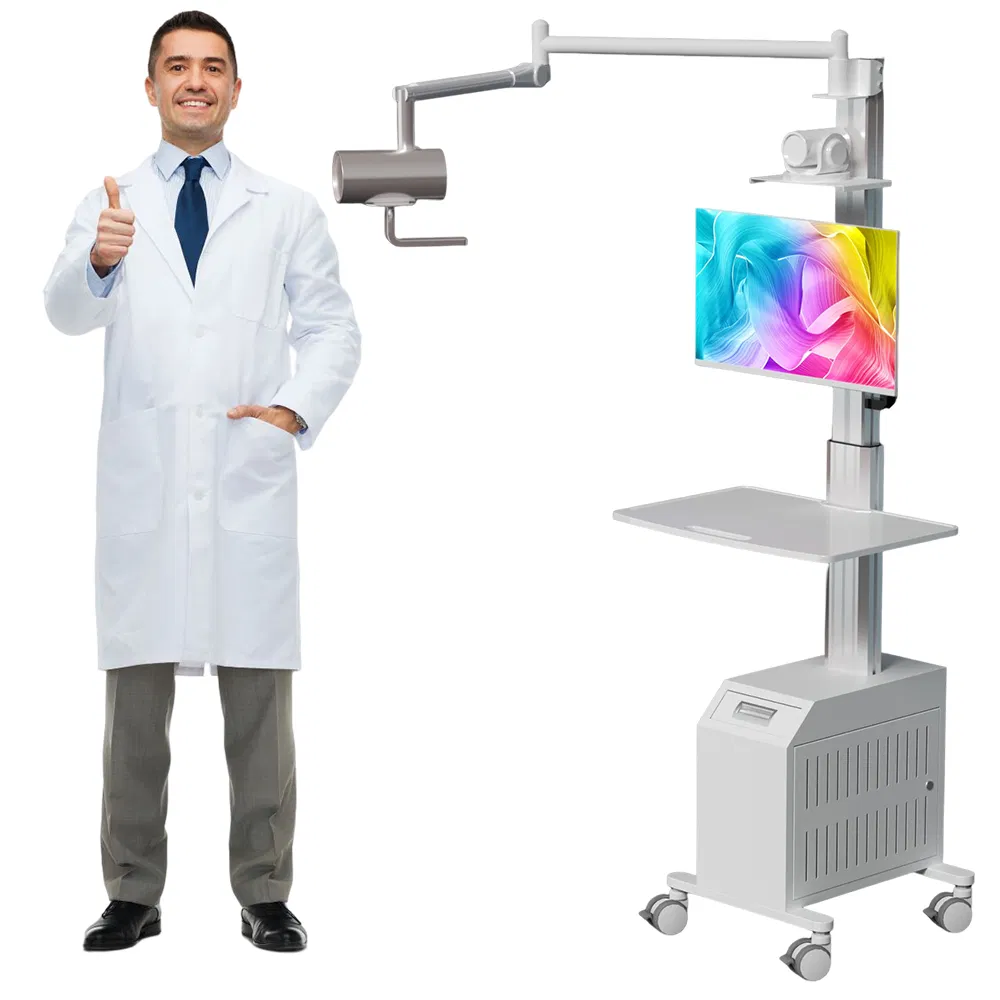 Customizable Telemedicine Medical Cart with Adjustable Arm for Hospitals