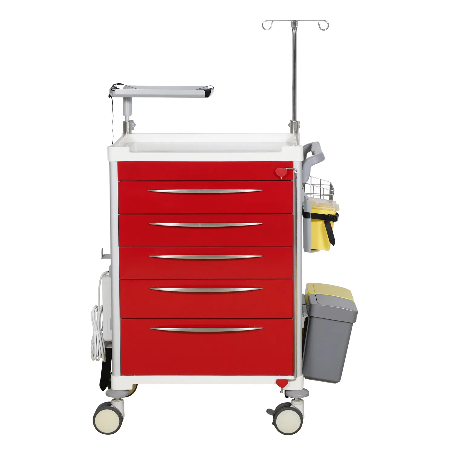 Portable Medical Storage Trolley for Emergency Crash Cart Medication