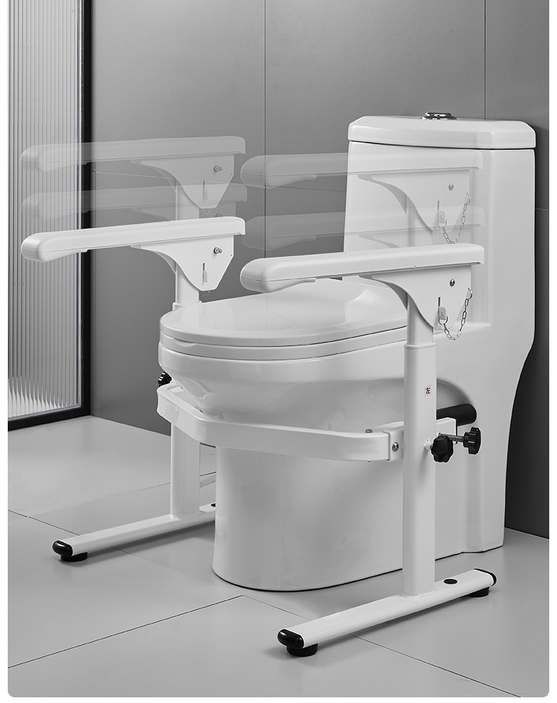 Height Adjustable Bathroom Toilet Safety Frame Rails